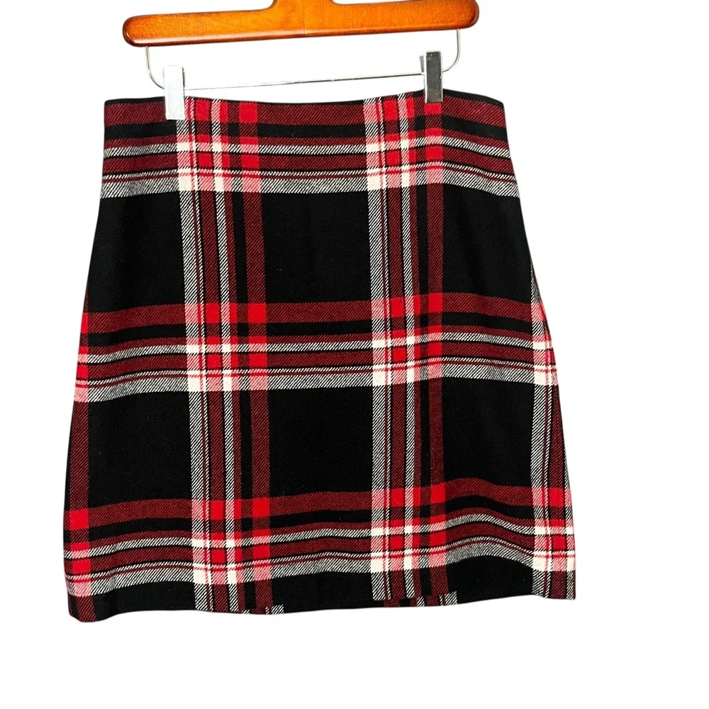Talbots Petite Tartan Plaid‎ Mini Skirt Wool Blend Sz 8P Preppy Classic Academia